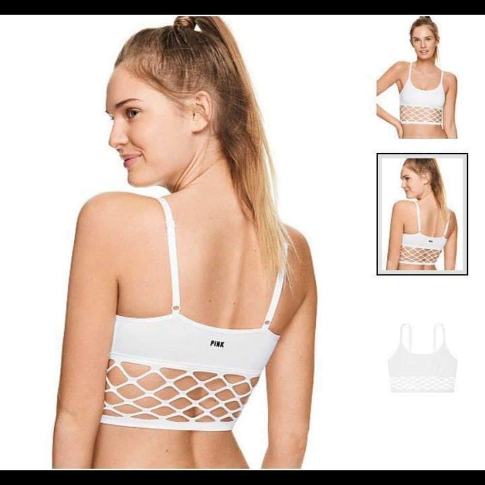 New VS Pink Cool & Comfy Fishnet Bralette - Picture 6 of 8